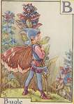 Flower Fairy Alphabet, antique Bugle Flower Fairy print