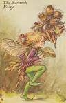 Flower Fairy Alphabet, antique Burdock Flower Fairy print