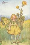 Flower Fairy Alphabet, antique Buttercup Flower Fairy print