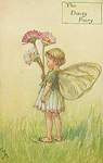 Flower Fairy Alphabet, antique Daisy Flower Fairy print