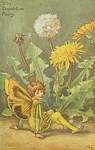 Flower Fairy Alphabet, antique Dandelion Flower Fairy print
