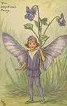 Flower Fairy Alphabet, antique Dog Violet Flower Fairy print
