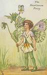 Flower Fairy Alphabet, antique Heart Flower Fairy print