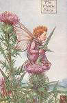 Flower Fairy Alphabet, antique Thistle Flower Fairy print